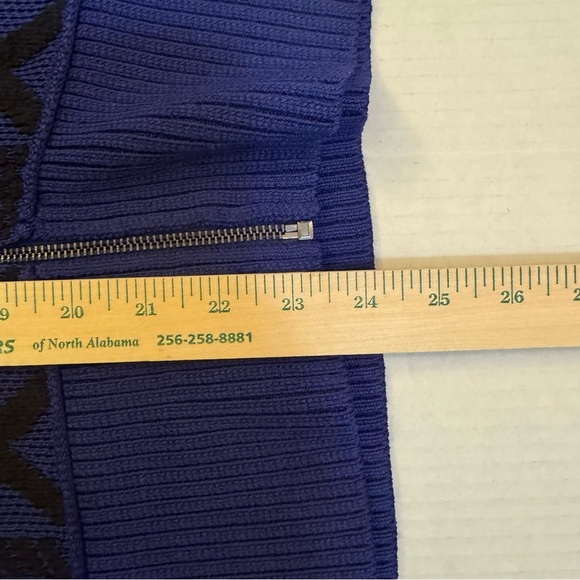 PER SE By CARLISLE Women’s Zip-Up CARDIGAN SWEATER Blue Black Size M - Picture 6 of 7